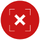 Small circle icon with an x symbol inside Small circle icon with an x symbol inside