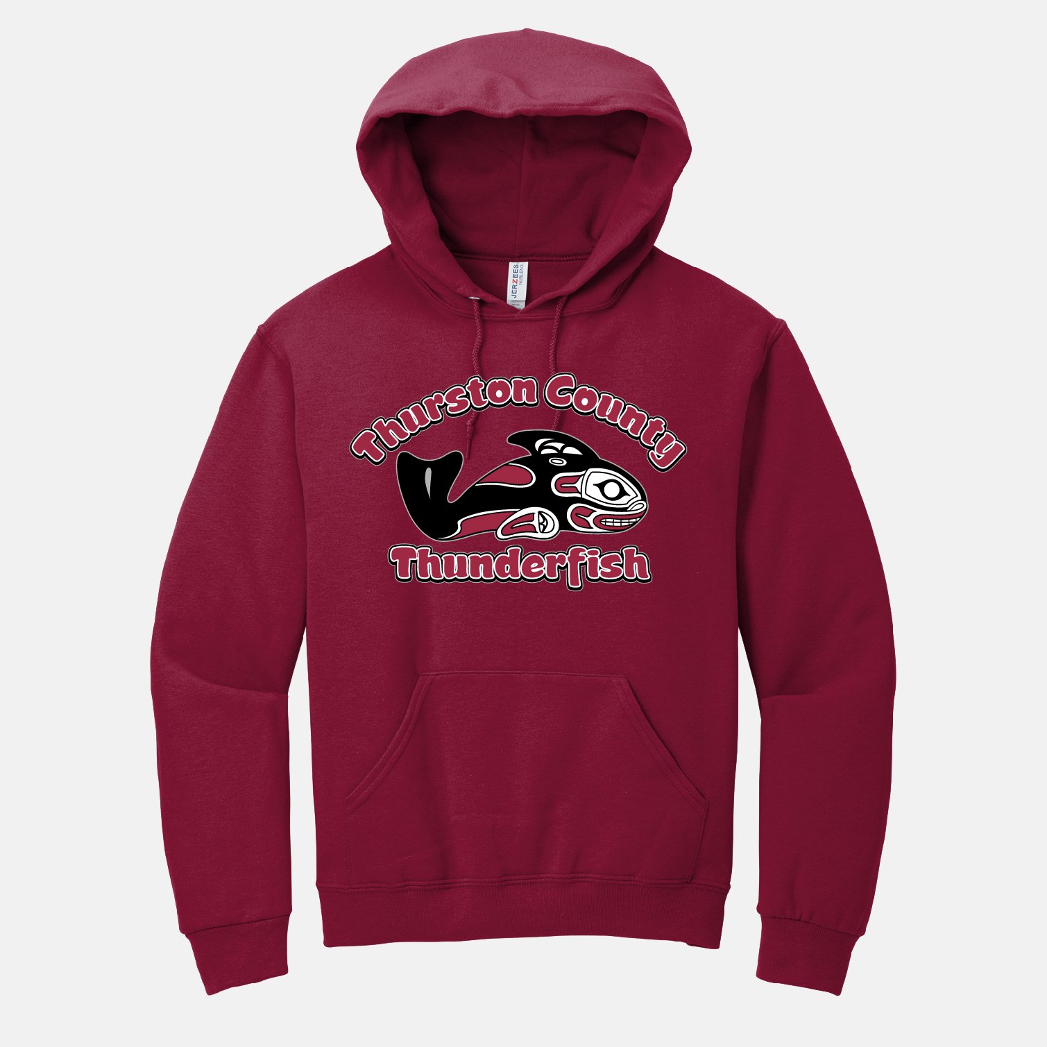 Thurston County Thunderfish Hoodie | View: Front | Color: Cardinal