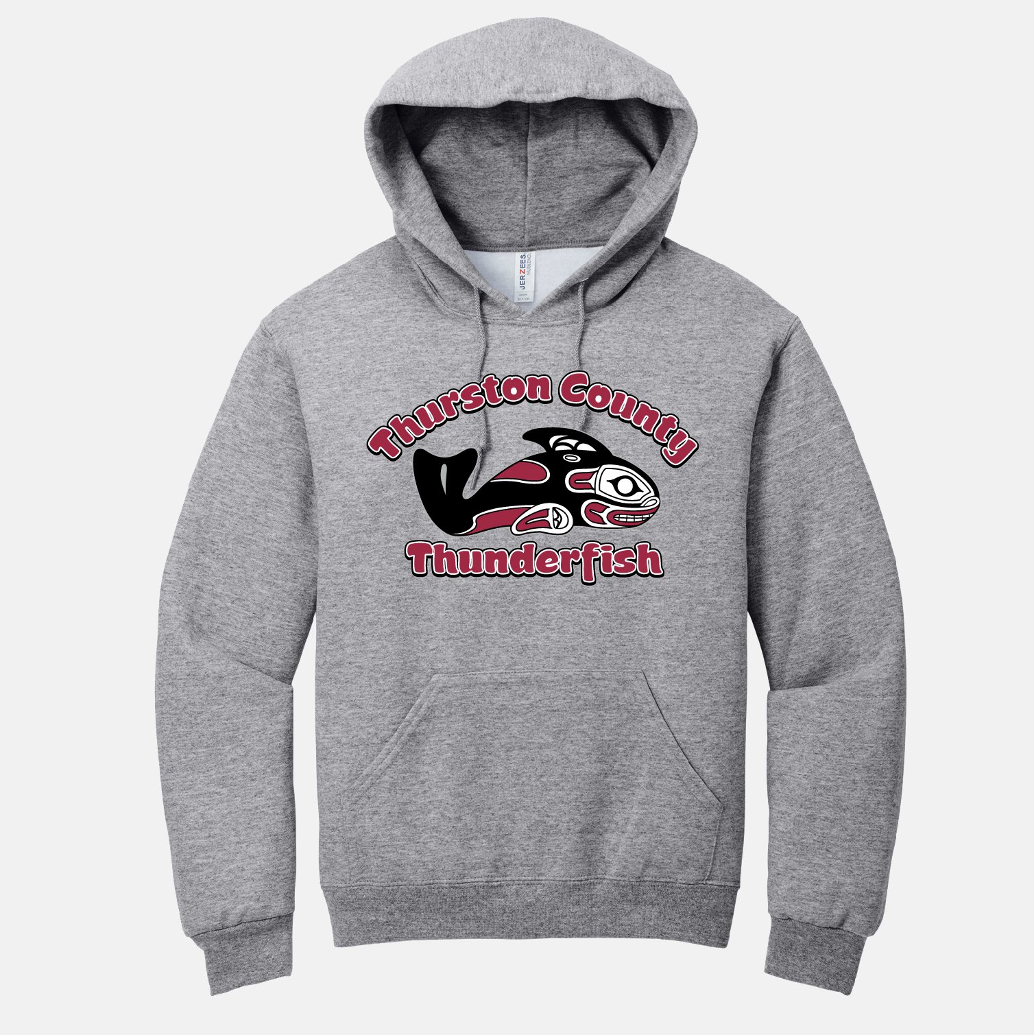 Thurston County Thunderfish Hoodie | View: Front | Color: Heather Gray