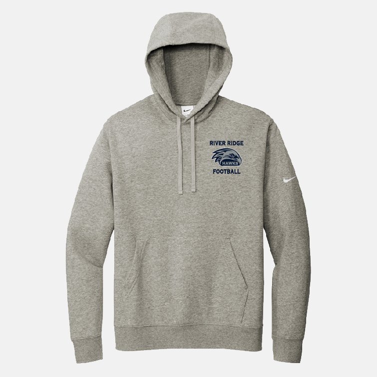 River Ridge High School Football Nike Hoodie | View: Front | Color: Gray