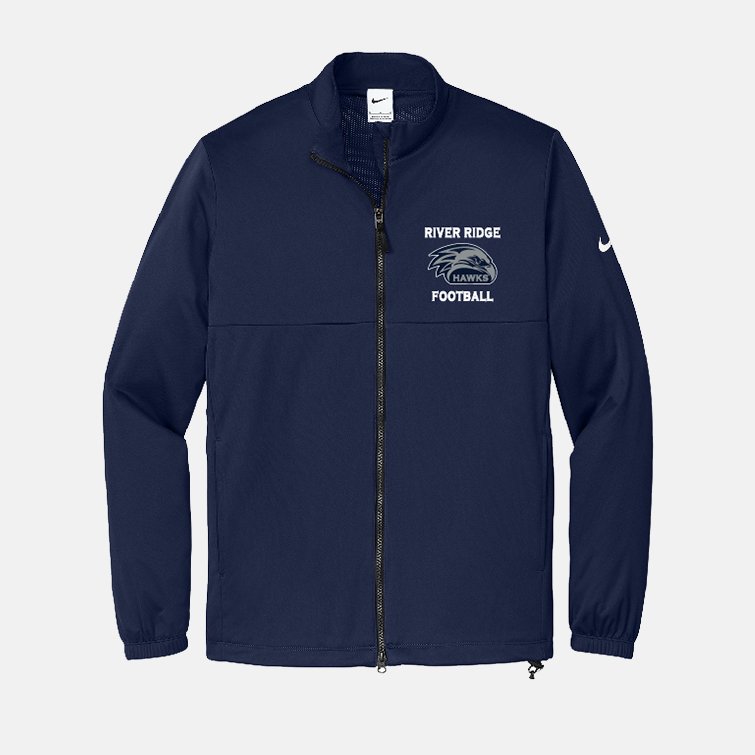 River Ridge High School Football Nike Full Zip Jacket | View: Front | Color: Navy