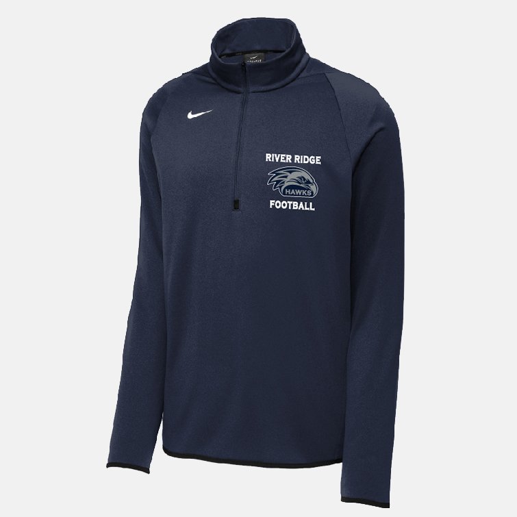 River Ridge High School Football Nike Quarter Zip | View: Front | Color: Navy
