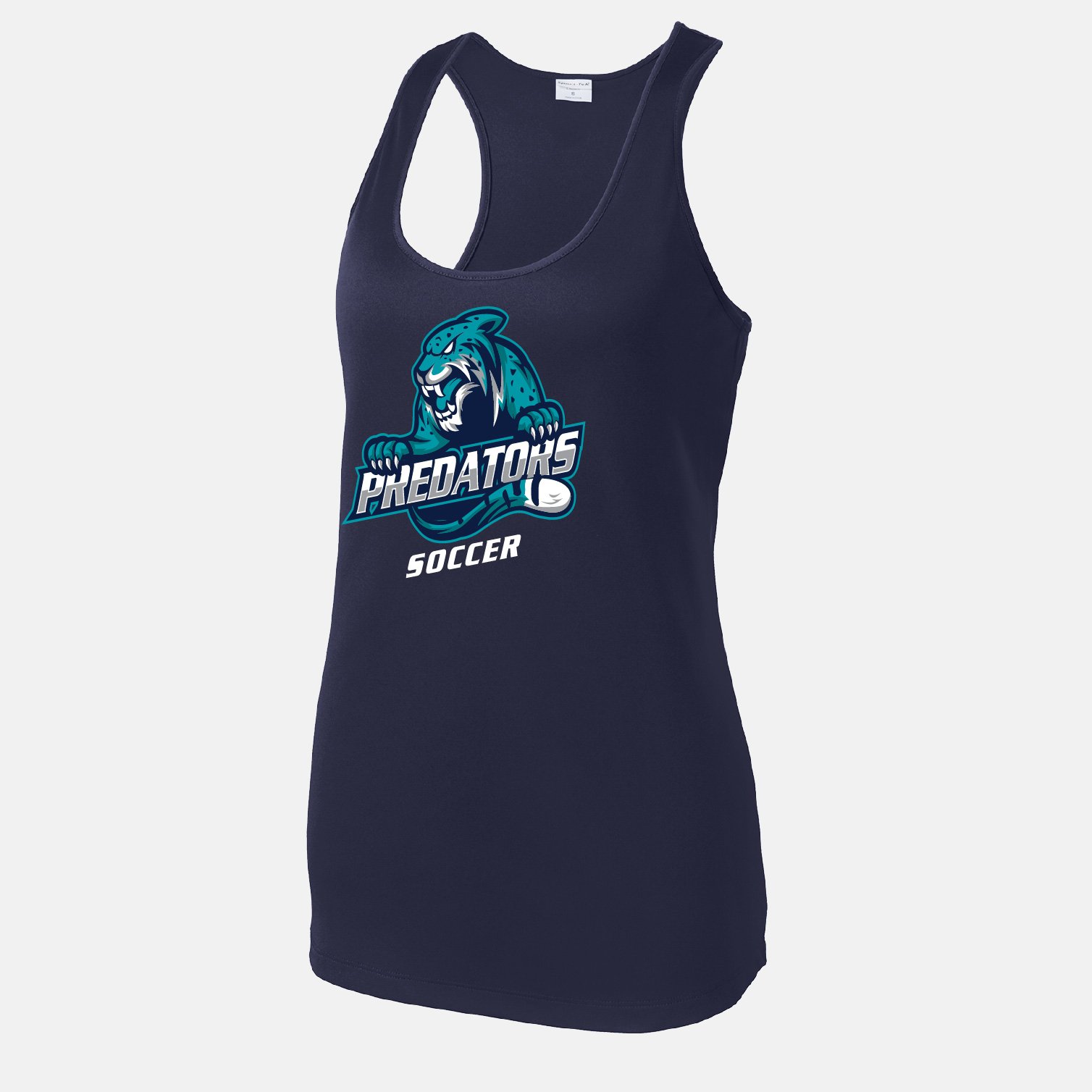 Predators Soccer Women's Racerback Tank | View: Front | Color: Navy