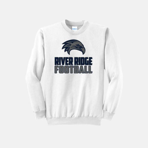 River Ridge High School Football Women's Crewneck Sweatshirt | View: Front | Color: White