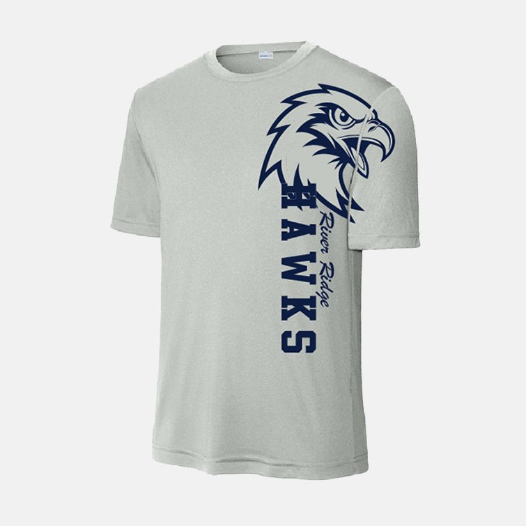 River Ridge Hawks Sleeve Dri-Fit Shirt | View: Front | Color: Silver
