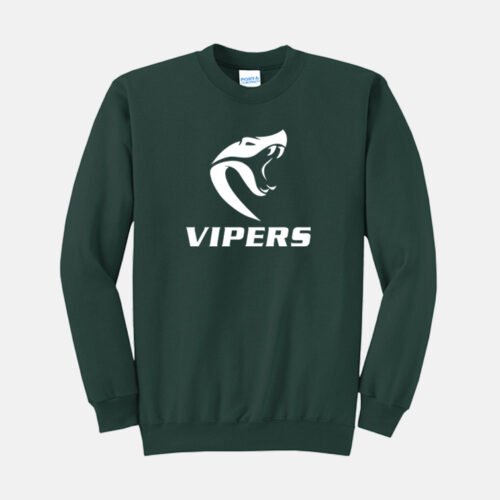 Vipers Soccer Crewneck Sweatshirt | View: Front | Color: Forest Green