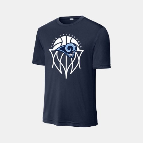 Rams Basketball Dri-Fit Shirt | View: Front | Color: Navy