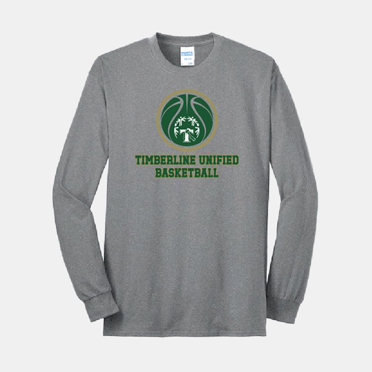 Timberline Unified Basketball Long Sleeve Shirt | View: Front | Color: Heather Gray