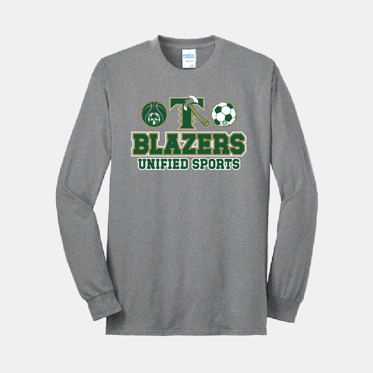 Timberline Unified Sports Long Sleeve Shirt | View: Front | Color: Heather Gray