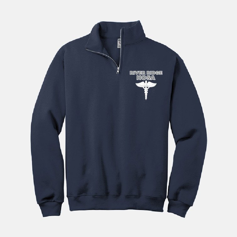 River Ridge High School HOSA Quarter Zip | View: Front | Color: Navy