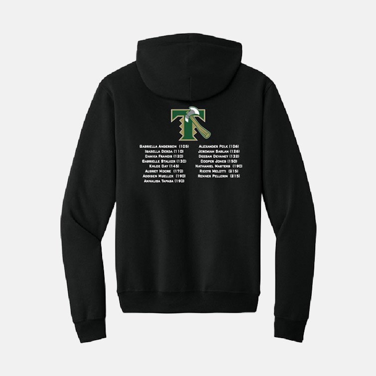 Timberline Wrestling State Championships 2026 Hoodie | View: Back | Color: Black