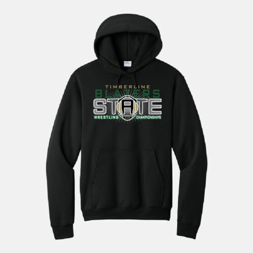 Timberline Wrestling State Championships 2026 Hoodie | View: Front | Color: Black