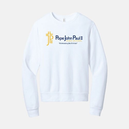 Pope John Paul II High School Crewneck Sweatshirt | View: Front | Color: White