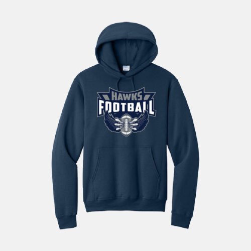 TCYFL Hawks Football Claws Hoodie | View: Front | Color: Navy