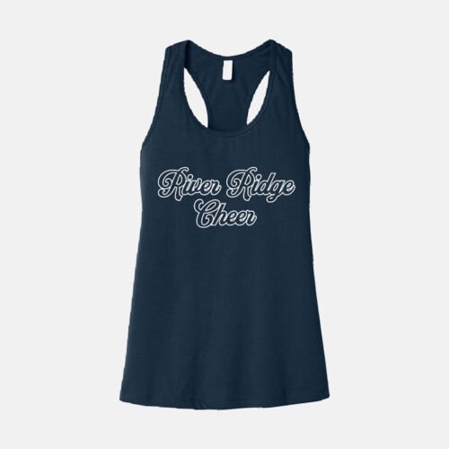 River Ridger High School Cheer Racerback Tank | View: Front | Color: Navy