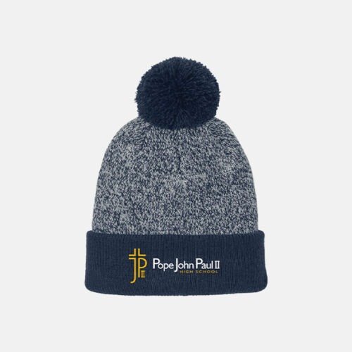 Pope John Paul II High School Pom Beanie | View: Front | Color: Navy
