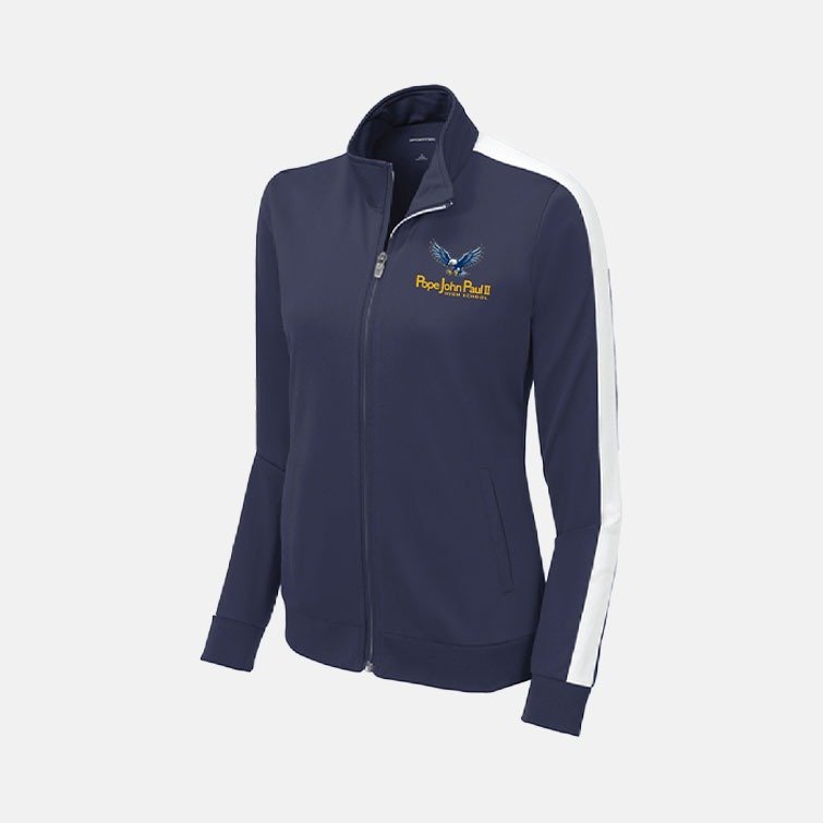Pope John Paul II High School Women's Track Jacket | View: Front | Color: Navy