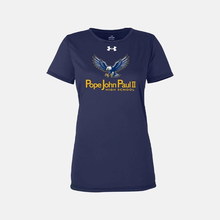 Pope John Paul II High School UA Tech Shirt | View: Front | Color: Navy