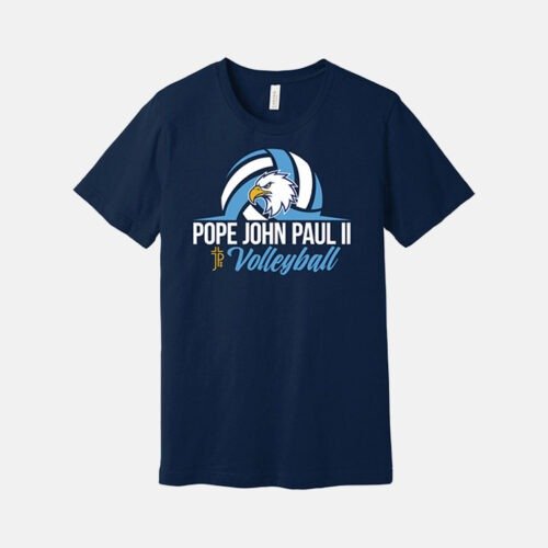 Pope John Paul II High School Volleyball Shirt | View: Front | Color: Navy