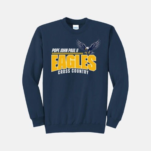Pope John Paul II High School Cross Country Crewneck Sweatshirt | View: Front | Color: Navy