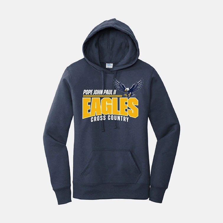 Pope John Paul II High School Cross Country Women's Hoodie | View: Front | Color: Navy
