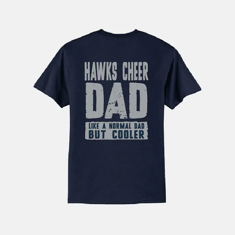 TCYFL Hawks Cheer Dad Shirt | View: Back | Color: Navy