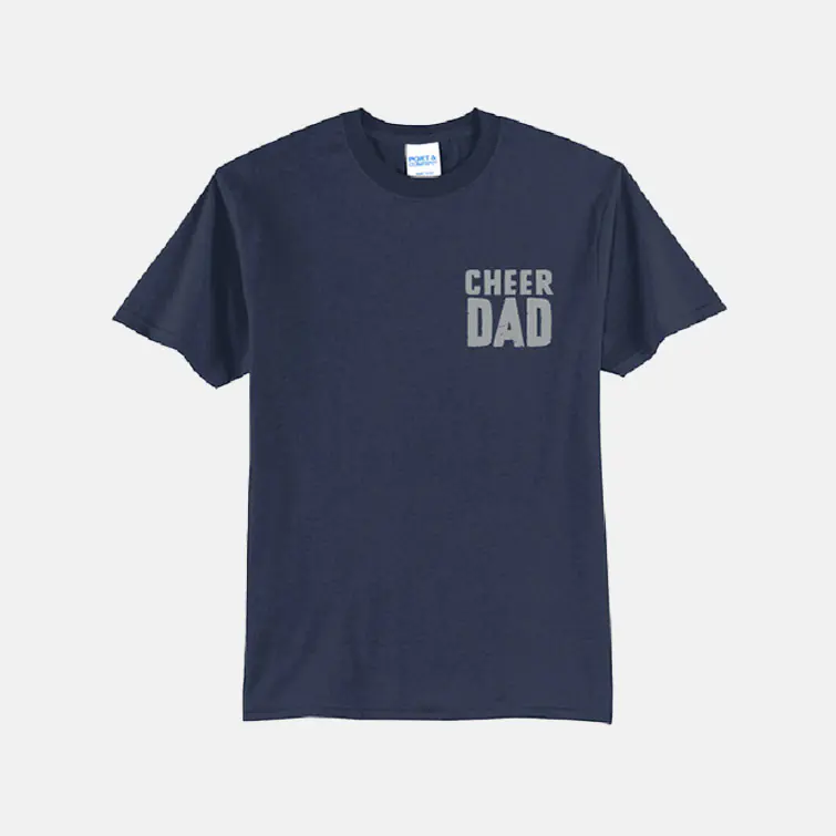 TCYFL Hawks Cheer Dad Shirt | View: Front | Color: Navy