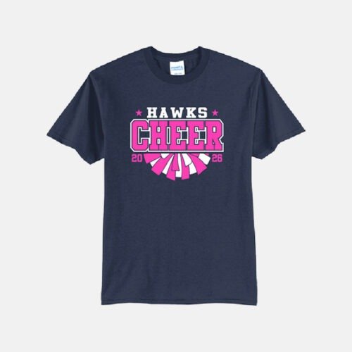 TCYFL Hawks Cheer Pom Sparkle Shirt | View: Front | Color: Navy