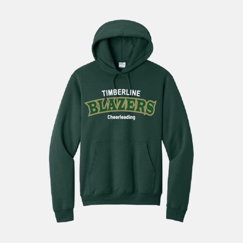 Timberline High School Cheer Hoodie | View: Front | Color: Forest Green