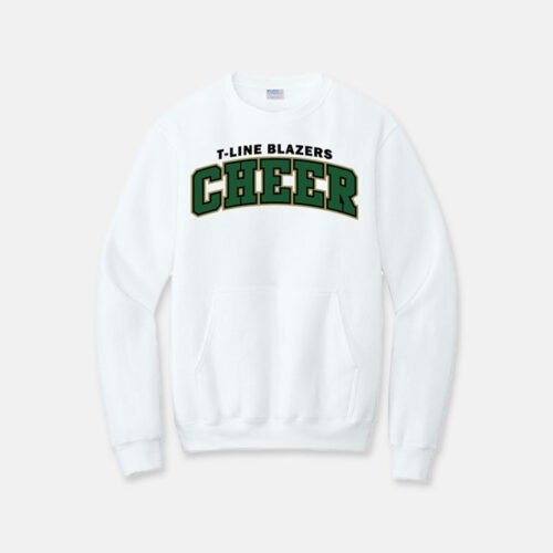Timberline High School Cheer Pocket Crewneck | View: Front | Color: White
