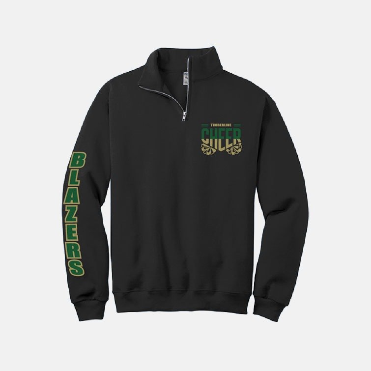 Timberline High School Cheer 1/4 Zip | View: Front | Color: Black