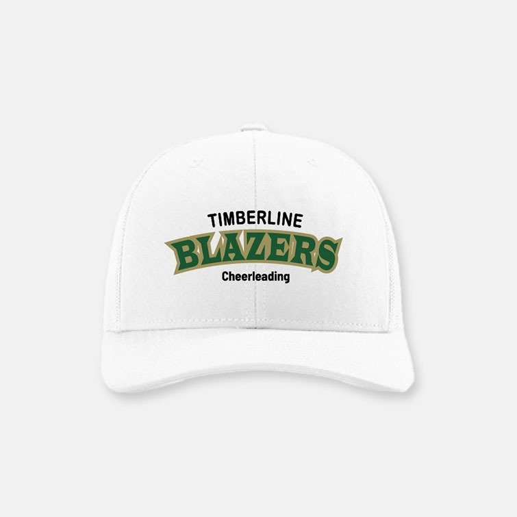 Timberline High School Cheer Blazers Cheerleading Richardson Snapback Hat | View: Front | Color: White