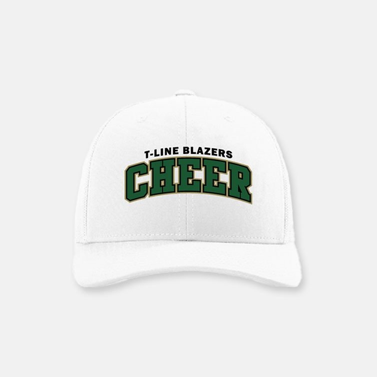 Timberline High School Cheer T-Line Cheer Richardson Snapback Hat | View: Front | Color: White