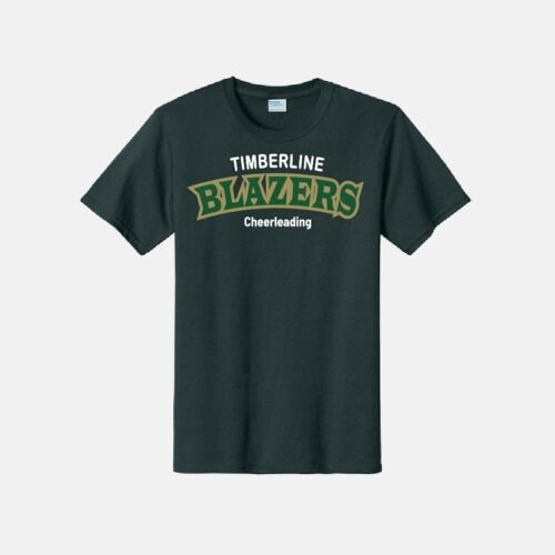 Timberline High School Cheer Shirt | View: Front | Color: Forest Green