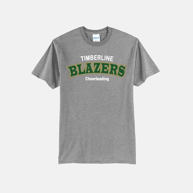 Timberline High School Cheer Shirt | View: Front | Color: Heather Grey