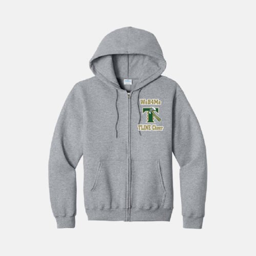 Timberline High School Cheer WeB4Me Full Zip Hoodie | View: Front | Color: Heather Grey