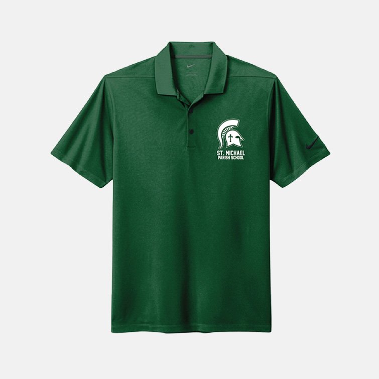 St. Michael Parish School Nike Polo | View: Front | Color: Forest Green