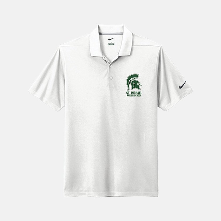 St. Michael Parish School Nike Polo | View: Front | Color: White