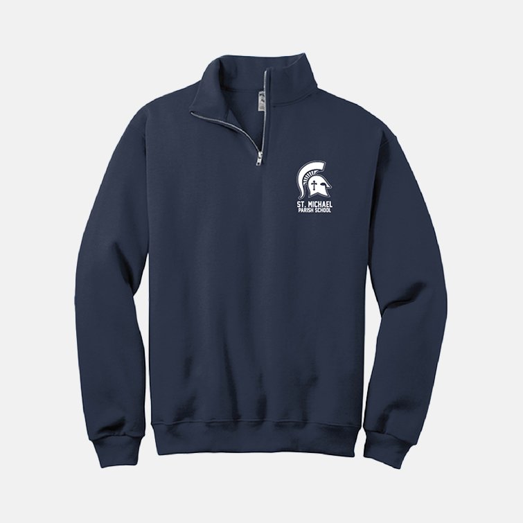 St. Michael Parish School 1/4 Zip | View: Front | Color: Navy
